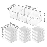 Maxbell Press on Nail Storage Box Set Clear Business Multipurpose Nail Art Organizer Divided Long Box