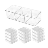 Maxbell Press on Nail Storage Box Set Clear Business Multipurpose Nail Art Organizer Divided Long Box