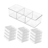 Maxbell Press on Nail Storage Box Set Clear Business Multipurpose Nail Art Organizer Divided Long Box