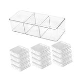 Maxbell Press on Nail Storage Box Set Clear Business Multipurpose Nail Art Organizer Divided Long Box