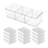 Maxbell Press on Nail Storage Box Set Clear Business Multipurpose Nail Art Organizer Divided Long Box