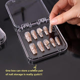 Maxbell Press on Nail Storage Box Set Clear Business Multipurpose Nail Art Organizer Divided Long Box