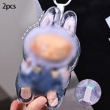 Maxbell 2Pcs Doll Display Case Convenient Accessory Lightweight Pendant Storage Case Sitting 8cmx15.5cm