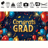 Maxbell Large Congrats Graduation Banner Supplies Congratulations Backdrop Graduate Banner