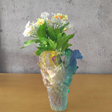 Maxbell Flower Vase Glass Cute Modern Ornament Horse Glass Figurine Room Decorations