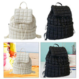 Maxbell Quilted Backpack Lightweight Laptop Soft Hiker Pack for Picnic Gym Umbrellas White