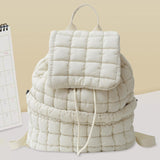 Maxbell Quilted Backpack Lightweight Laptop Soft Hiker Pack for Picnic Gym Umbrellas White