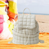 Maxbell Quilted Backpack Lightweight Laptop Soft Hiker Pack for Picnic Gym Umbrellas White