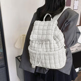 Maxbell Quilted Backpack Lightweight Laptop Soft Hiker Pack for Picnic Gym Umbrellas White