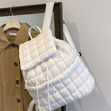 Maxbell Quilted Backpack Lightweight Laptop Soft Hiker Pack for Picnic Gym Umbrellas White