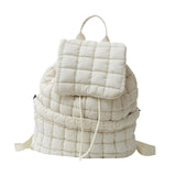 Maxbell Quilted Backpack Lightweight Laptop Soft Hiker Pack for Picnic Gym Umbrellas White