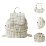 Maxbell Quilted Backpack Lightweight Laptop Soft Hiker Pack for Picnic Gym Umbrellas White