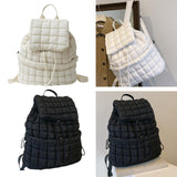 Maxbell Quilted Backpack Lightweight Laptop Soft Hiker Pack for Picnic Gym Umbrellas White