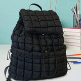 Maxbell Quilted Backpack Lightweight Laptop Soft Hiker Pack for Picnic Gym Umbrellas Black