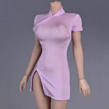 Maxbell 1:6 Scale Women Cheongsam Dress Cosplay for 12'' Action Figure Body Dress up Violet