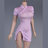 Maxbell 1:6 Scale Women Cheongsam Dress Cosplay for 12'' Action Figure Body Dress up Violet