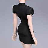 Maxbell 1:6 Scale Women Cheongsam Dress Cosplay for 12'' Action Figure Body Dress up Black
