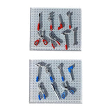 Maxbell 8Pcs 1/64 Car Garage Tools Set Mini for Architecture Model Car Repair Tools Red