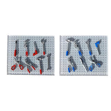 Maxbell 8Pcs 1/64 Car Garage Tools Set Mini for Architecture Model Car Repair Tools Red