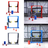 Maxbell 1/64 Diorama Garage Tools Lift Gantry Oil Drum Display Scene Model Miniature Red Lift
