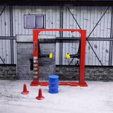 Maxbell 1/64 Diorama Garage Tools Lift Gantry Oil Drum Display Scene Model Miniature Red Lift