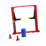 Maxbell 1/64 Diorama Garage Tools Lift Gantry Oil Drum Display Scene Model Miniature Red Lift