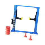 Maxbell 1/64 Diorama Garage Tools Lift Gantry Oil Drum Display Scene Model Miniature Blue Car Lift