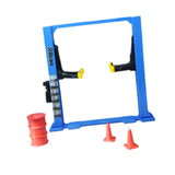 Maxbell 1/64 Diorama Garage Tools Lift Gantry Oil Drum Display Scene Model Miniature Blue Car Lift