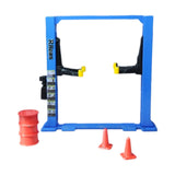 Maxbell 1/64 Diorama Garage Tools Lift Gantry Oil Drum Display Scene Model Miniature Blue Car Lift