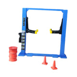 Maxbell 1/64 Diorama Garage Tools Lift Gantry Oil Drum Display Scene Model Miniature Blue Car Lift
