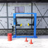 Maxbell 1/64 Diorama Garage Tools Lift Gantry Oil Drum Display Scene Model Miniature Blue Car Lift
