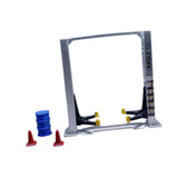 Maxbell 1/64 Diorama Garage Tools Lift Gantry Oil Drum Display Scene Model Miniature Argent Lift