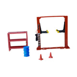 Maxbell 1/64 Diorama Garage Gantry Crane Scene Model Oil Drum Furniture Repair Tools Red Lift