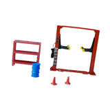 Maxbell 1/64 Diorama Garage Gantry Crane Scene Model Oil Drum Furniture Repair Tools Red Lift