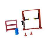 Maxbell 1/64 Diorama Garage Gantry Crane Scene Model Oil Drum Furniture Repair Tools Red Lift