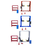 Maxbell 1/64 Diorama Garage Gantry Crane Scene Model Oil Drum Furniture Repair Tools Red Lift