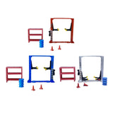 Maxbell 1/64 Diorama Garage Gantry Crane Scene Model Oil Drum Furniture Repair Tools Red Lift