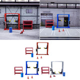 Maxbell 1/64 Diorama Garage Gantry Crane Scene Model Oil Drum Furniture Repair Tools Red Lift