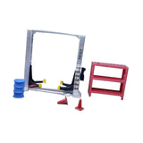 Maxbell 1/64 Diorama Garage Gantry Crane Scene Model Oil Drum Furniture Repair Tools Argent Lift