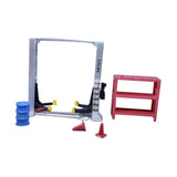 Maxbell 1/64 Diorama Garage Gantry Crane Scene Model Oil Drum Furniture Repair Tools Argent Lift