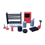 Maxbell 1/64 Scale Diorama Garage Accessories Simulation Oil Drums Auto Repair Tools