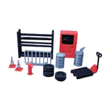 Maxbell 1/64 Scale Diorama Garage Accessories Simulation Oil Drums Auto Repair Tools
