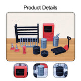 Maxbell 1/64 Scale Diorama Garage Accessories Simulation Oil Drums Auto Repair Tools