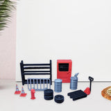 Maxbell 1/64 Scale Diorama Garage Accessories Simulation Oil Drums Auto Repair Tools