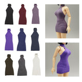 Maxbell 1:12 Women Dress Mini Doll Elastic Dress for 6inch Action Figure Accessories black