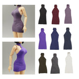 Maxbell 1:12 Women Dress Mini Doll Elastic Dress for 6inch Action Figure Accessories black