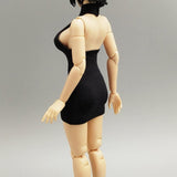 Maxbell 1:12 Women Dress Mini Doll Elastic Dress for 6inch Action Figure Accessories black