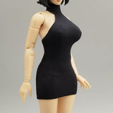 Maxbell 1:12 Women Dress Mini Doll Elastic Dress for 6inch Action Figure Accessories black