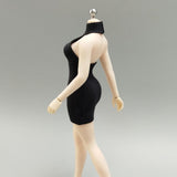 Maxbell 1:12 Women Dress Mini Doll Elastic Dress for 6inch Action Figure Accessories black
