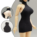 Maxbell 1:12 Women Dress Mini Doll Elastic Dress for 6inch Action Figure Accessories black